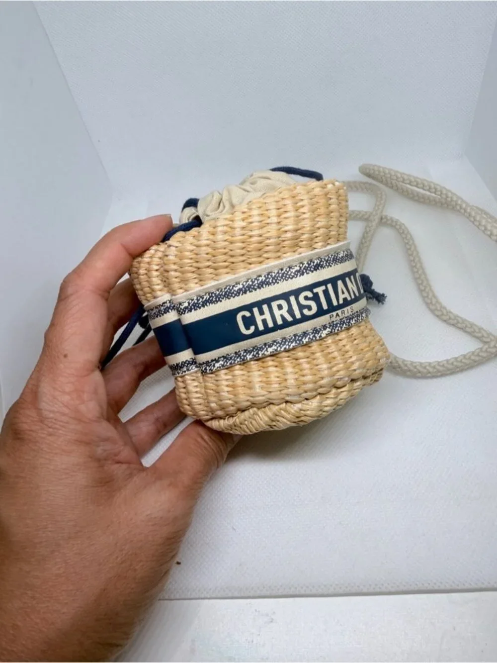 SOLD Dior Beauty Mini Woven Bucket Crossbody Bag Promotional GWP 0897